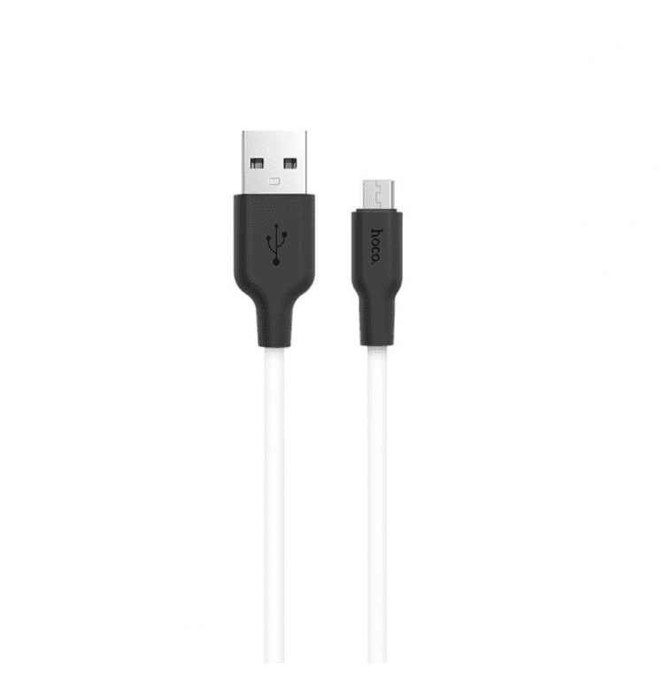 Кабель HOCO X21 USB to MicroUSB 2A 1m silicone TPE connectors White