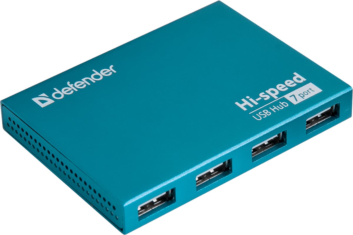 USB Хаб Defender Septima Slim USB 3.0 to 7xUSB 2.0 активний алюмінієвий корпус Blue (83505)