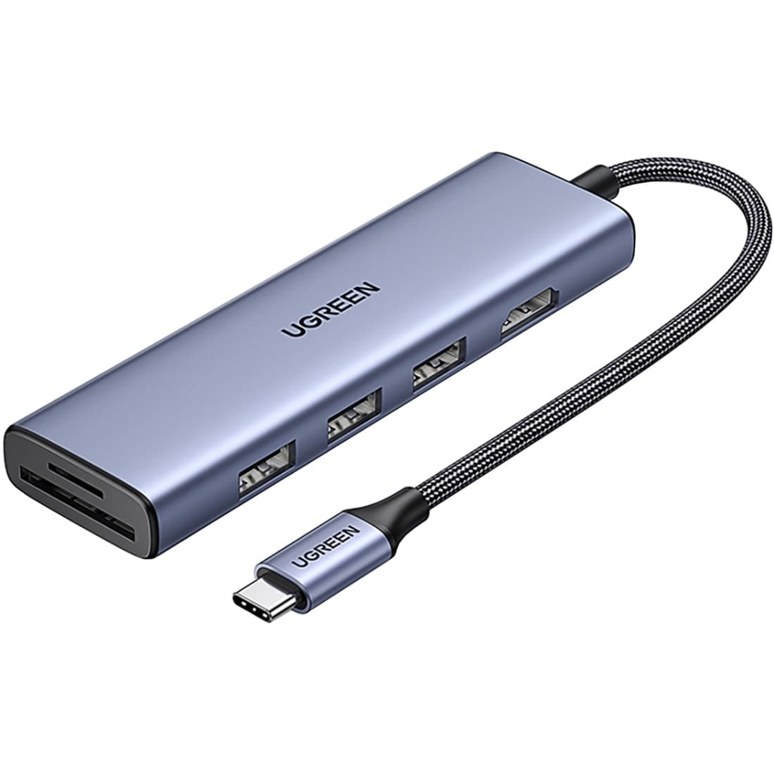 USB-хаб Ugreen CM511 USB3.0 Type-C to HDMI 4K30Hz/3xUSB 3.0/Type-C/PD 100W 6-in-1 Grey (20956A)