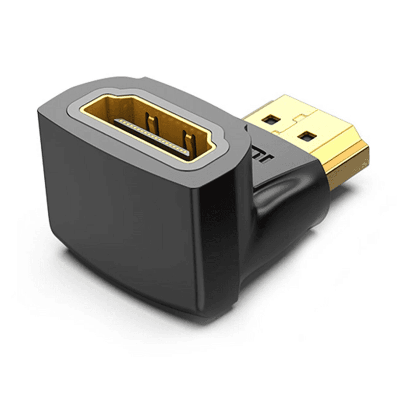 Кутовий перехідник адаптер Vention HDMI 90 Degree Male to Female Adapter Black (AIOB0)