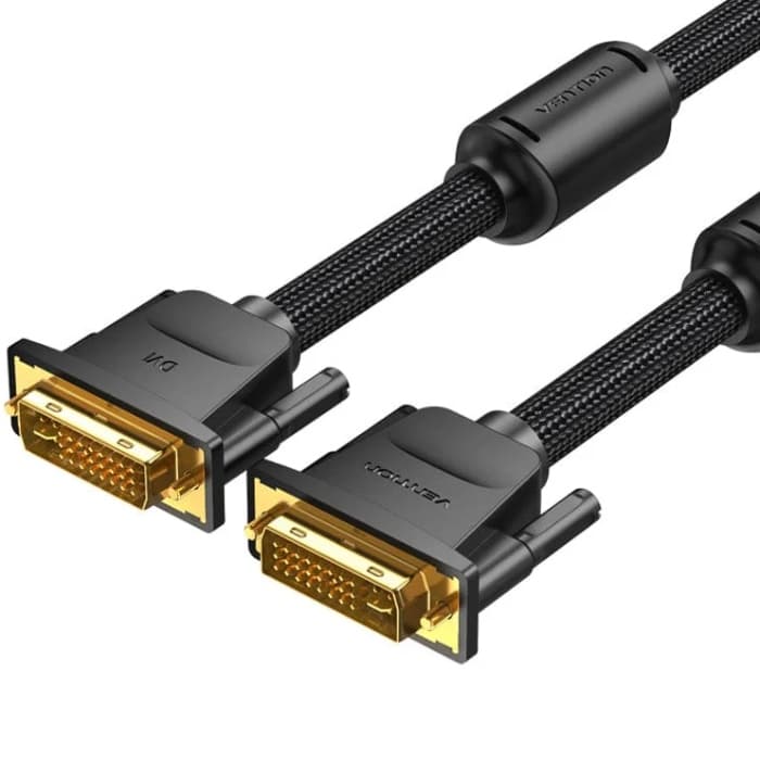 Кабель Vention DVI-D 24M - 24M 8м 2K 60Hz оплетка с феритами Black (EAEBK)