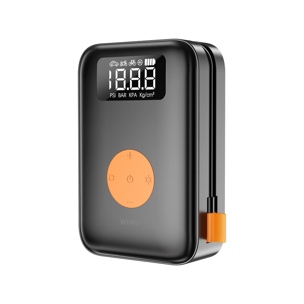 Акумуляторний автомобільний насос WIWU Wi-Ai003 Portable Cordless Tire inflator 10.3bar 5000mAh Black