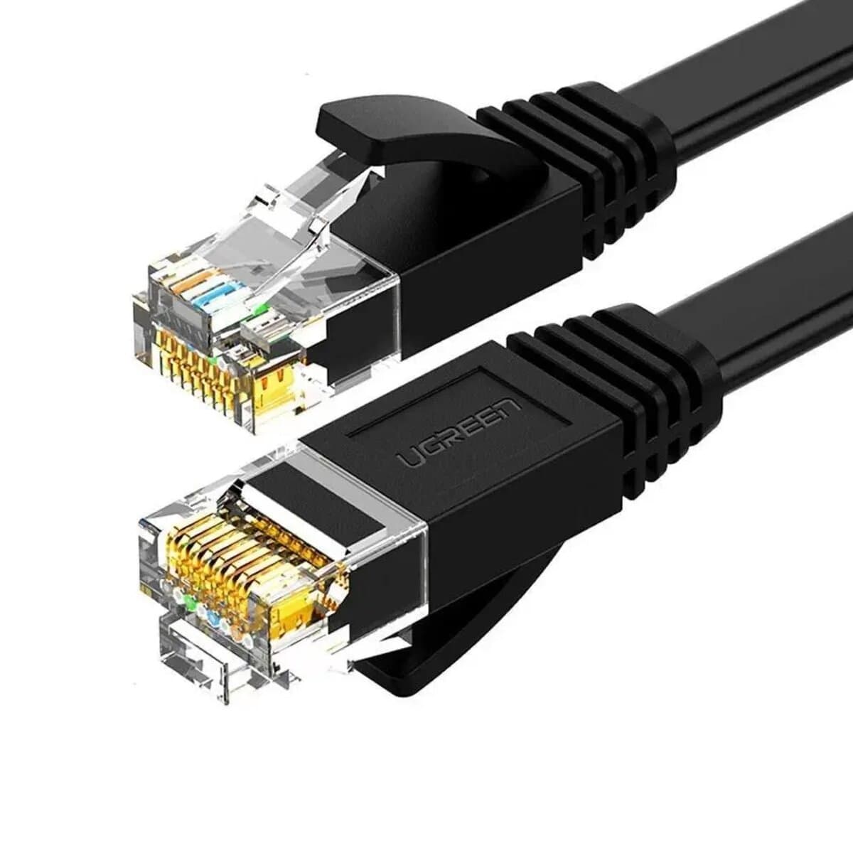 Плоский патч-корд UGREEN RJ-45 Cat 6 U/UTP Lan Flat Cable 1m Black (UGR-50173)