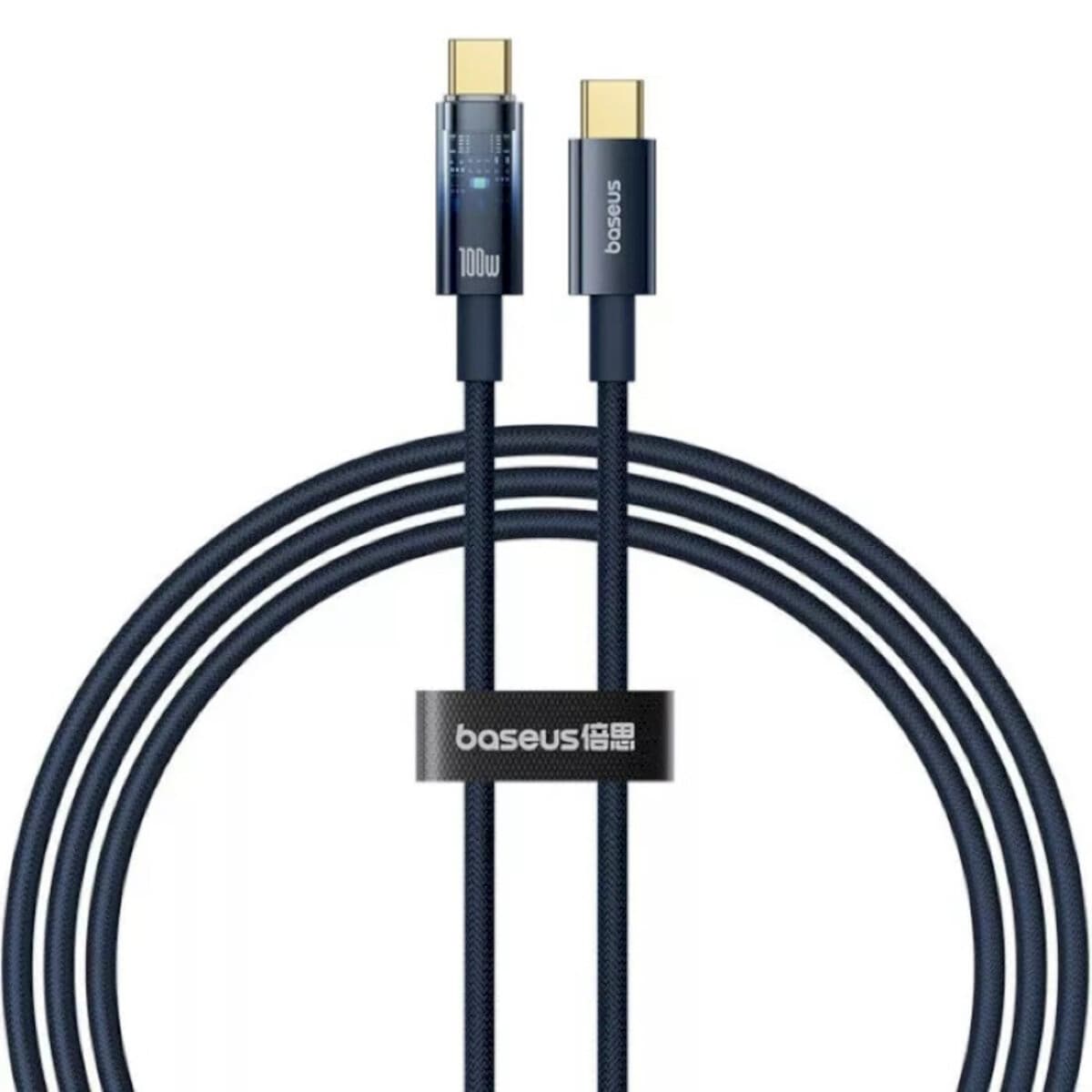 Кабель Baseus Explorer Charging Cable Type-C to Type-C 100W with Auto Shutdown 1m Deepsea Blue (P10319704321-00)