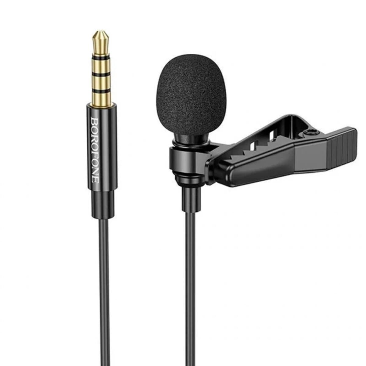 Мікрофон петличка BOROFONE BFK11 Elegant lavalier microphone 3.5mm 1.5m Black
