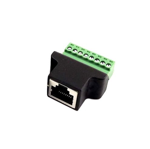 Перехідник адаптер RJ45 8P8C вита пара роз'єм мама на клемники 8pin Black (286400)