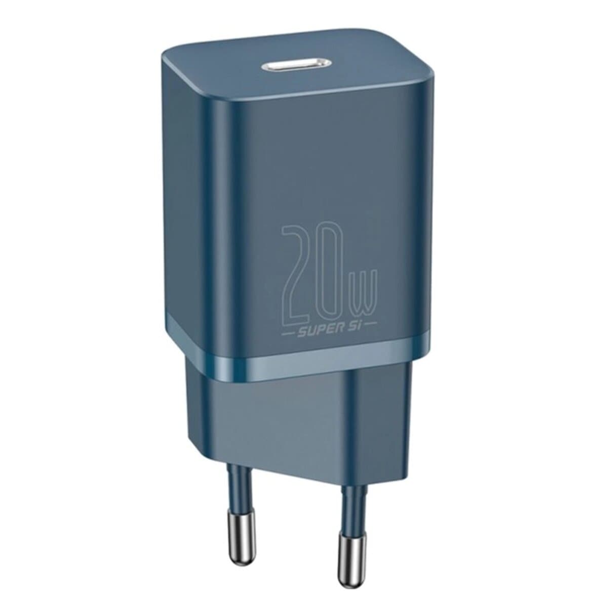 Зарядний пристрій Baseus Super Si Quick Charger 1xType-C 20W 3A EU Blue (CCSUP-B03)