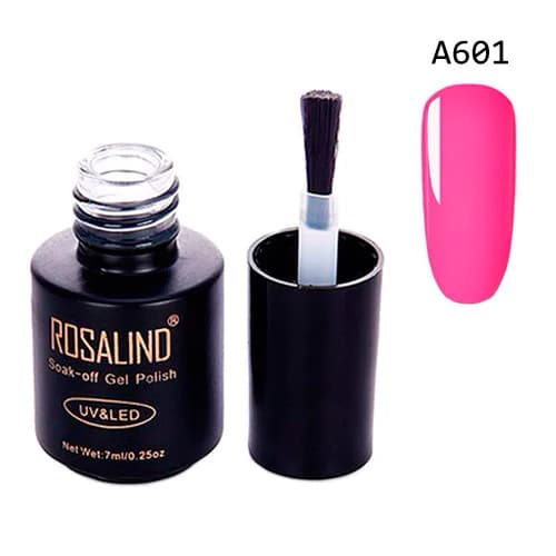 Гель-лак для нігтів манікюру Rosalind 7мл шелак для UV LED А601 Pink (357975)