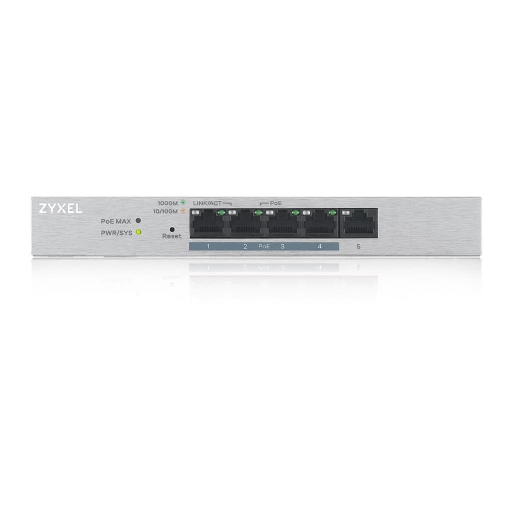 Комутатор Zyxel GS1200-5HP v2 Web Managed PoE Gigabit Switch Метал White