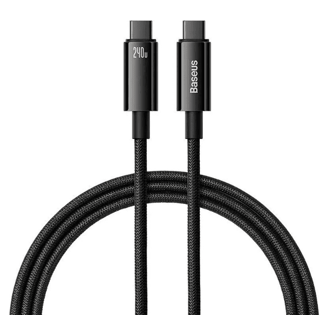 Кабель Baseus USB 3.1 Type-C to Type-C M 3m 240W Tungsten Gold Black (CAWJ040201)
