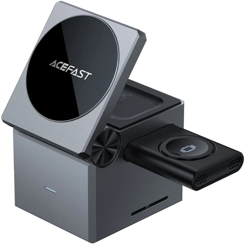 Бездротовий зарядний пристрій Acefast E18 Rubik's Wireless QI 3in1 15W Black