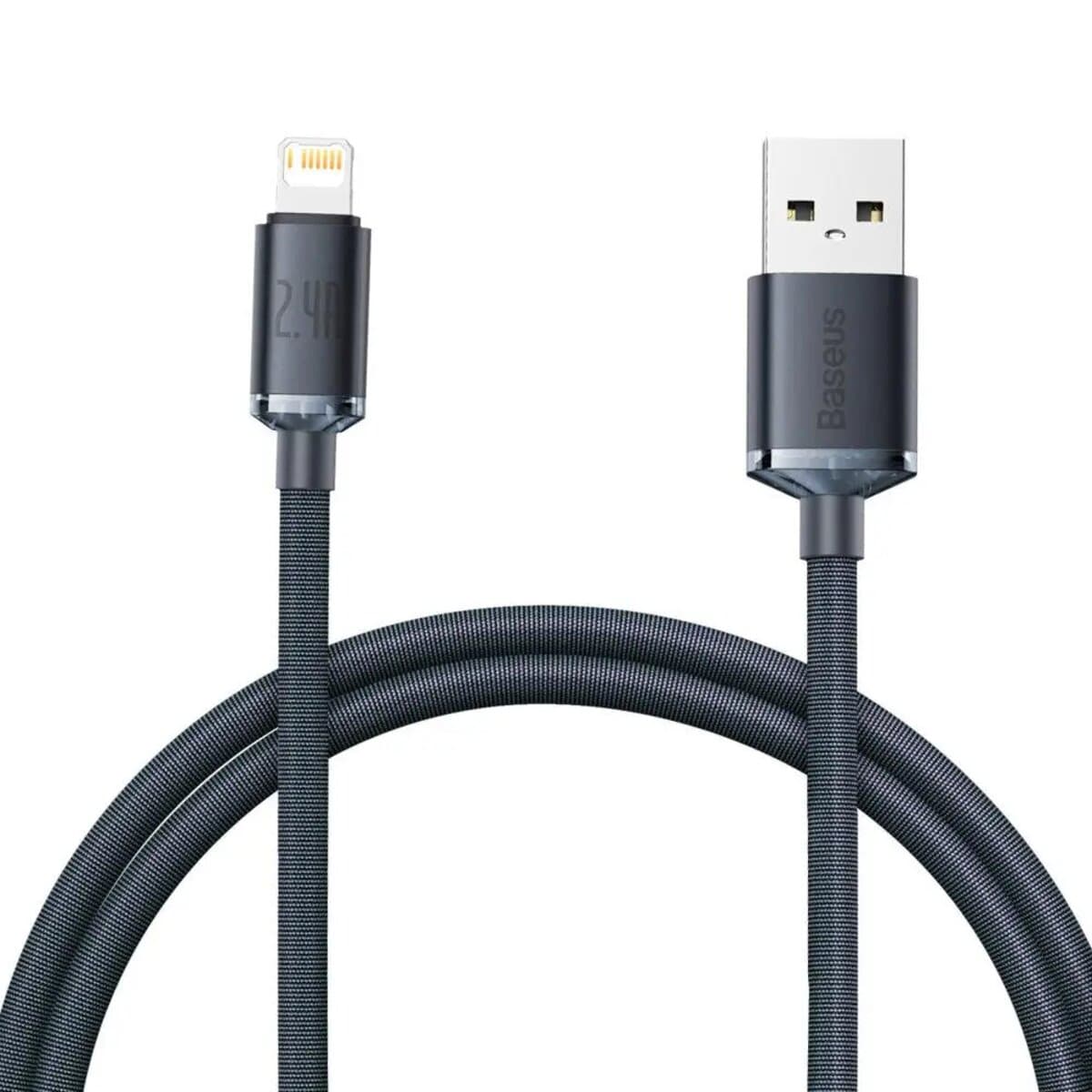 Кабель Baseus Crystal Shine Series Fast Charging Data Cable USB to Lightning 2.4A 1.2m Black (CAJY000001)