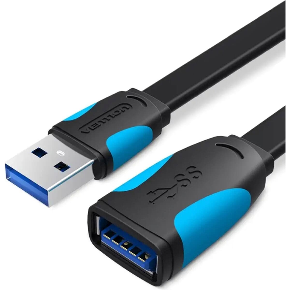 Кабель удлинитель Vention Flat USB3.0 Extension Cable 1.5M Black (VAS-A13-B150)