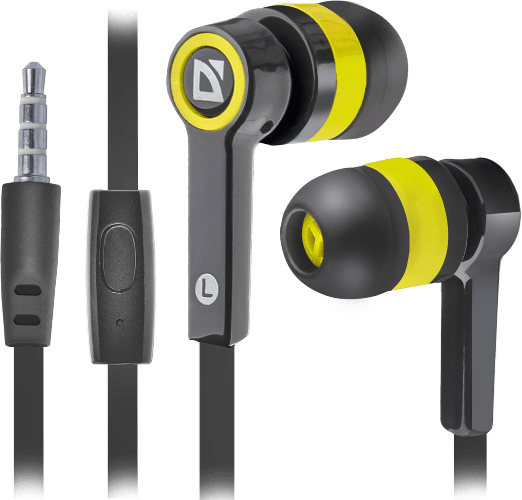 Проводные наушники с микрофоном Defender Pulse 420 jack 3,5 Black-Yellow