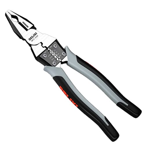 Комбіновані багатофункціональні плоскогубці Delixi 7'' 1.5-6мм2 185мм Black-Grey (677029)
