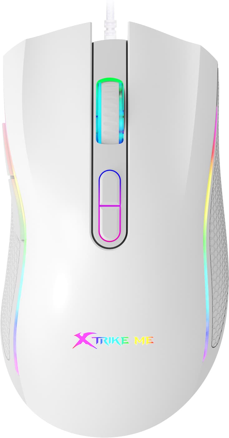 Проводная игровая мышка XTRIKE ME GM-314 7200dpi 7кн RGB White (GM-314WH)
