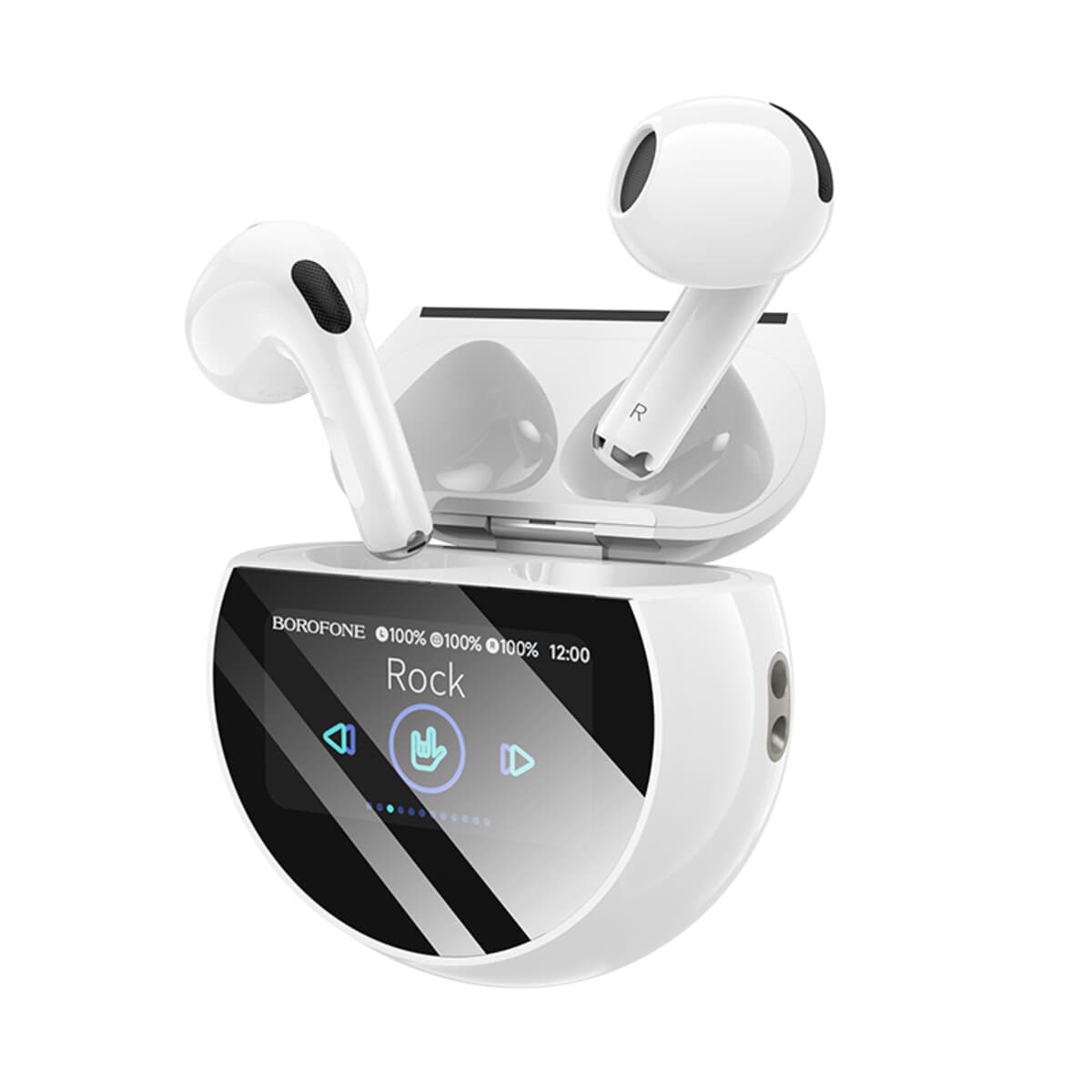 Бездротові навушники BOROFONE BW87 Mist true wireless BT5.4 headset with touch screen 300mAh White