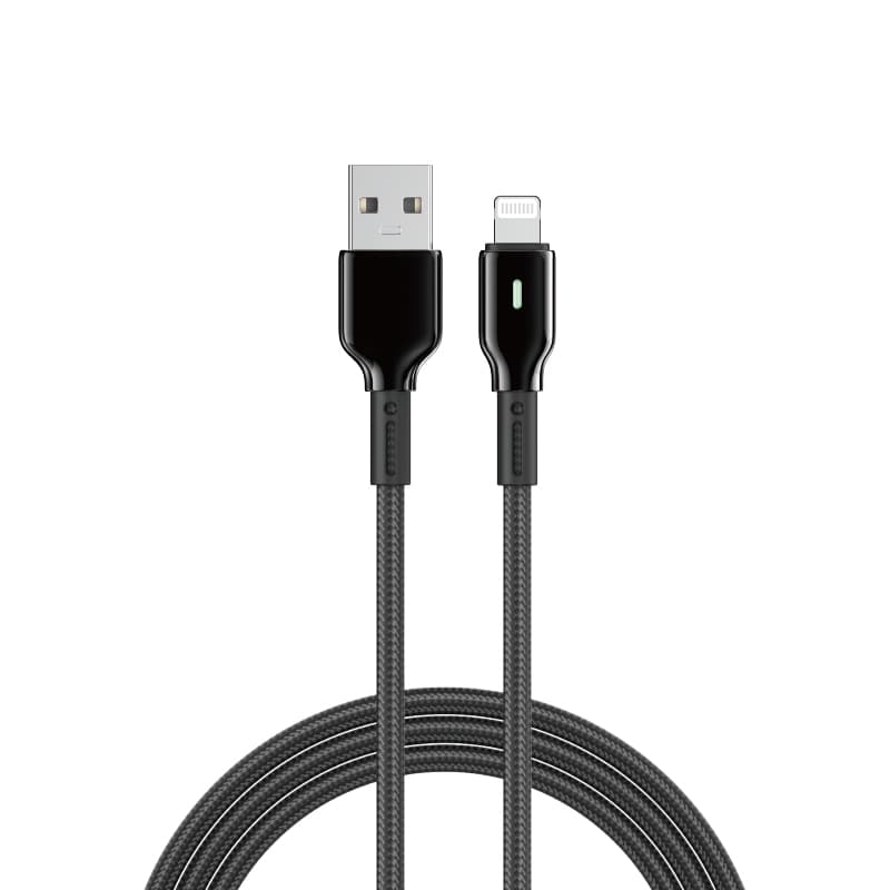 Кабель WIWU Wi-C074 12W Duralink Series Nylon Braided Cable USB to Lightning 1m 2.4A Black