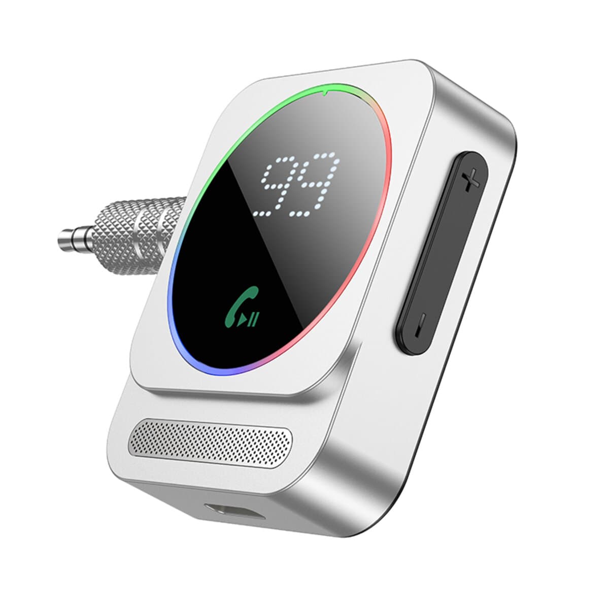 Bluetooth-трансмиттер ресивер BOROFONE BC52 True way car AUX BT receiver BT5.3 250mAh Silver