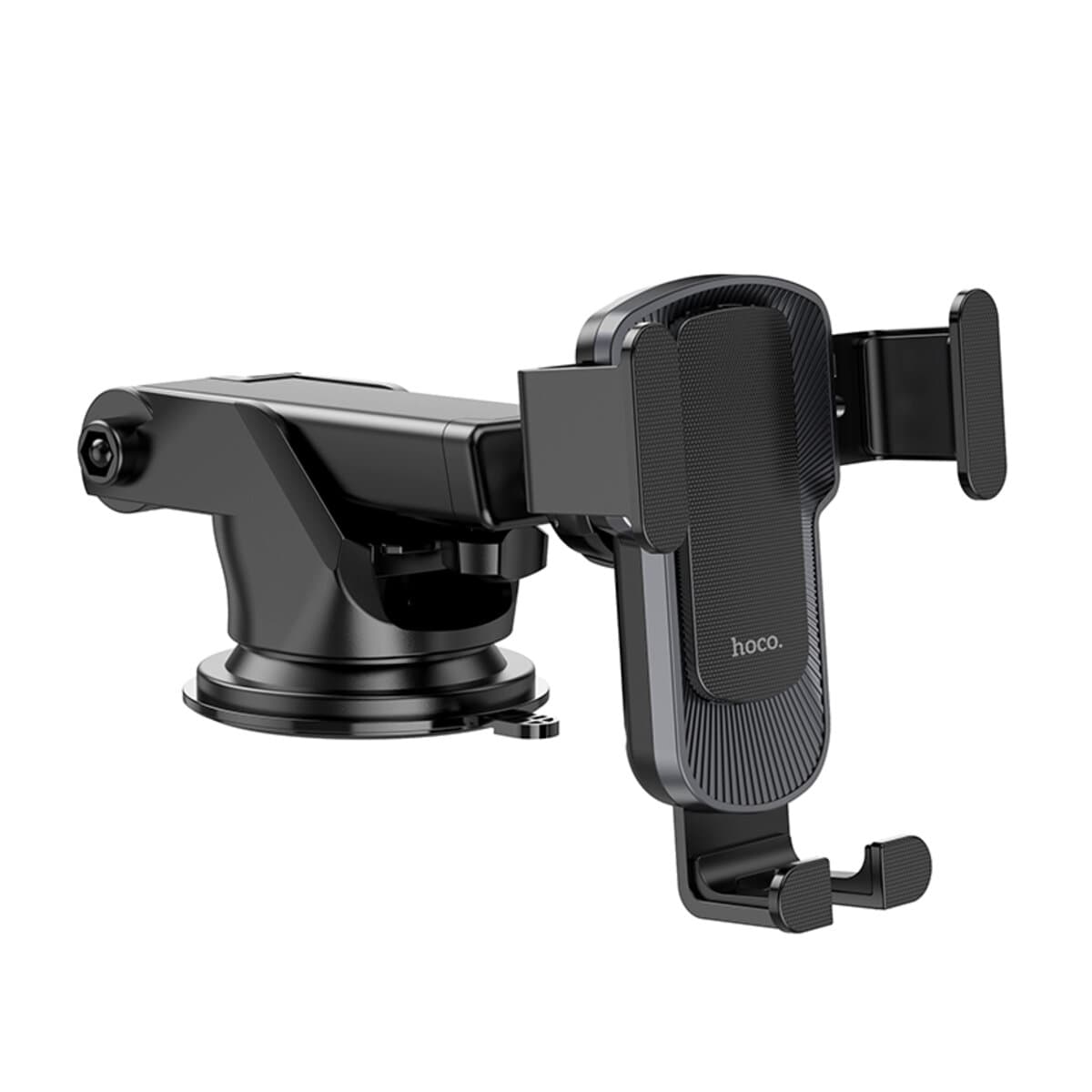 Автомобильный держатель автодержатель HOCO CA104 vertical and horizontal telescopic gravity vehicle holder Black Metal Gray