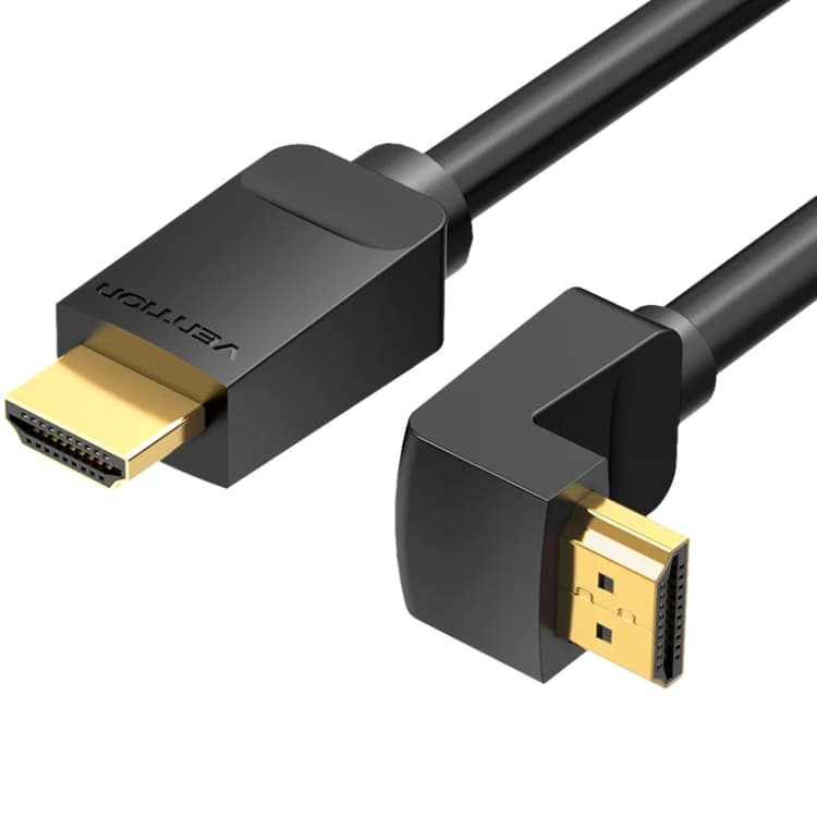 Кабель кутовий Vention HDMI до HDMI M 1м V2.0 4K 60Гц PVC Black (AAQBF)