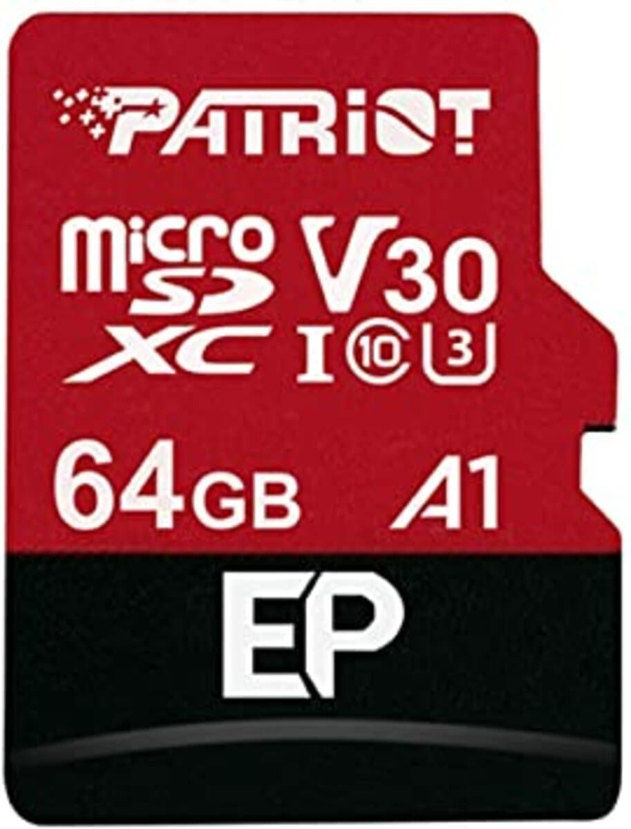 Карта памяти Patriot EP Series 64Gb microSDXC UHS-1 U3 class 10 V30 R-100MB/s W-80MB/s adapter SD (PEF64GEP31MCX)