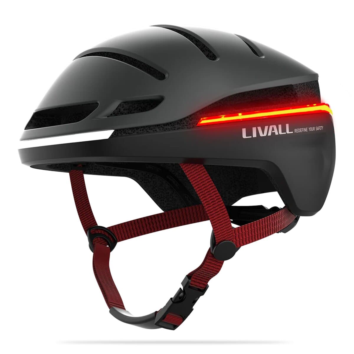 Захисний велосипедний шолом Livall EVO21 (L) Dark Night 58-62см передній та задній ліхтар поворотів та стопів APP Bluetooth пульт BR80 (LIV-LEVO21-5342)