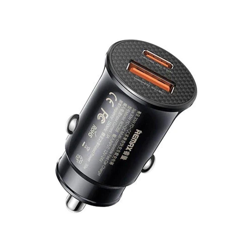 Автомобільний зарядний пристрій REMAX Siya Series RCC358 30W PD+QC 1xType-C+1xUSB Multi-compatible Fast Car Charger Black