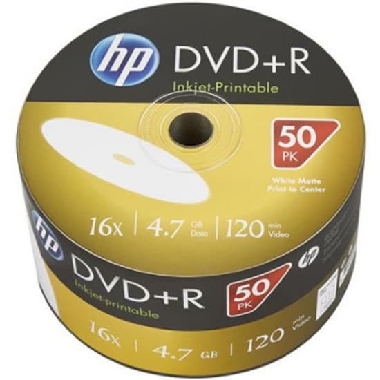 Диск HP Chineestyle DRE00070WIP-3 DVD+R 16x 4.7G CakeBox IJ Print без шпинделя 50 шт (69304)