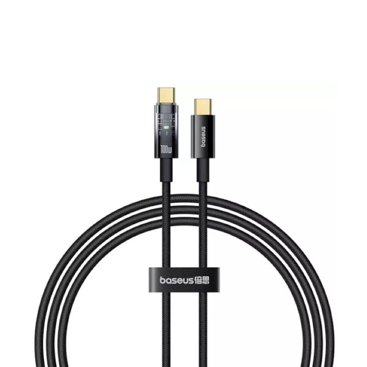 Кабель Baseus Explorer Charging Cable Type-C to Type-C 100W with Auto Shutdown 1m Cluster Black (P10319703111-00)