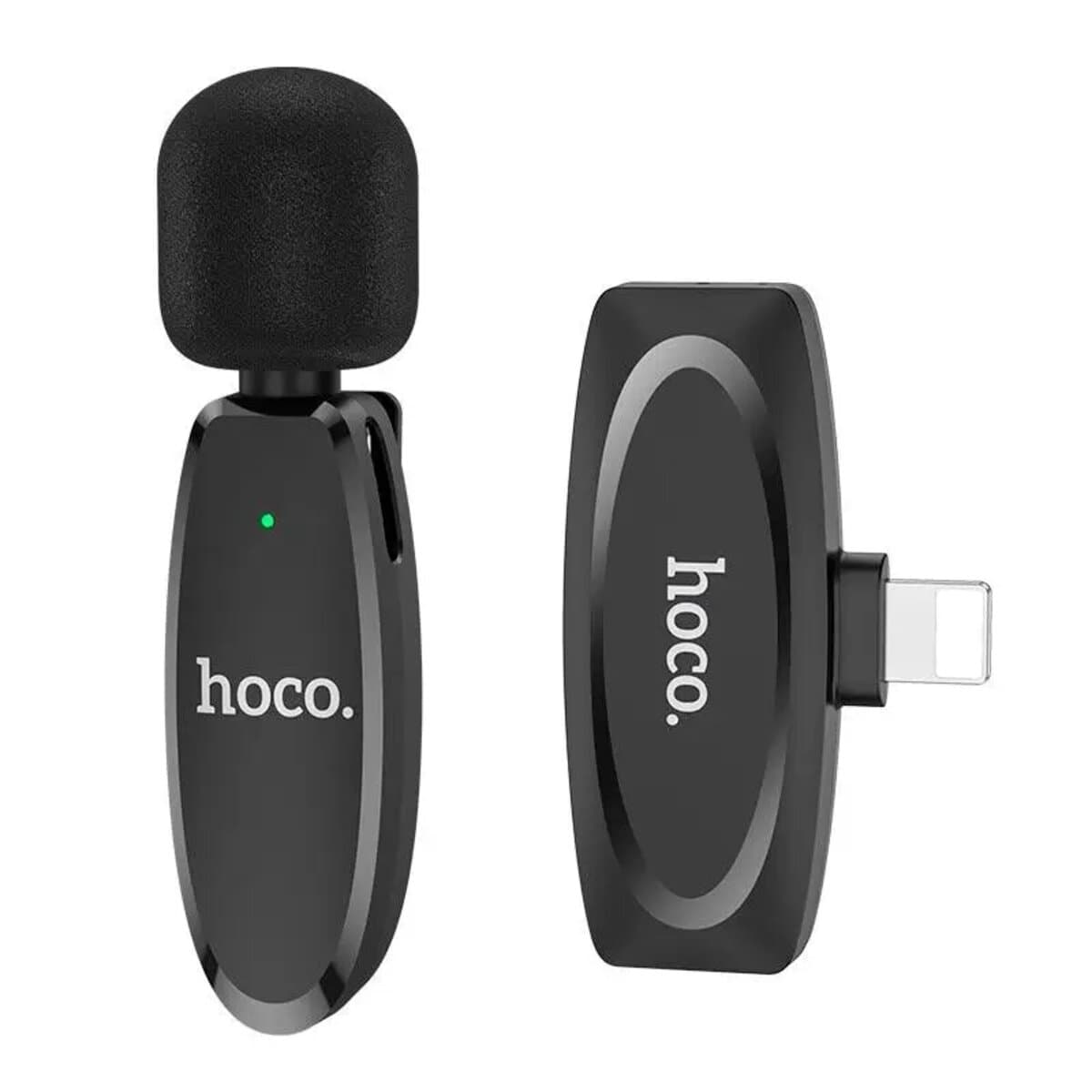 Бездротовий мікрофон петличка HOCO L15 Lightning Crystal lavalier Wireless Digital Microphone Black