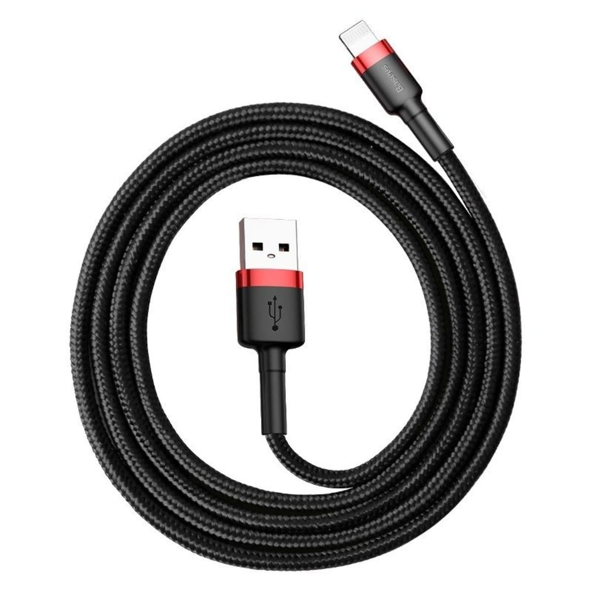 Кабель Baseus Cafule Cable USB to Lightning 1.5A 2m Black-Red (CALKLF-C19)