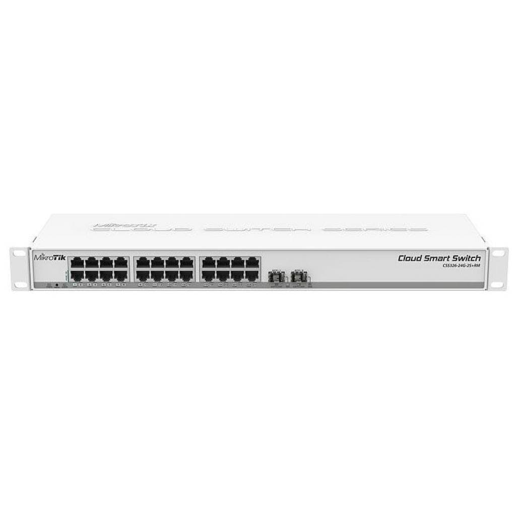 Комутатор Mikrotik CRS326-24G-2S+RM 24x1G 2xSFP+ L3 Метал White
