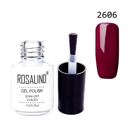 Гель-лак для нігтів манікюру Rosalind 7мл шелак для UV LED 2606 Burgundy (357968)