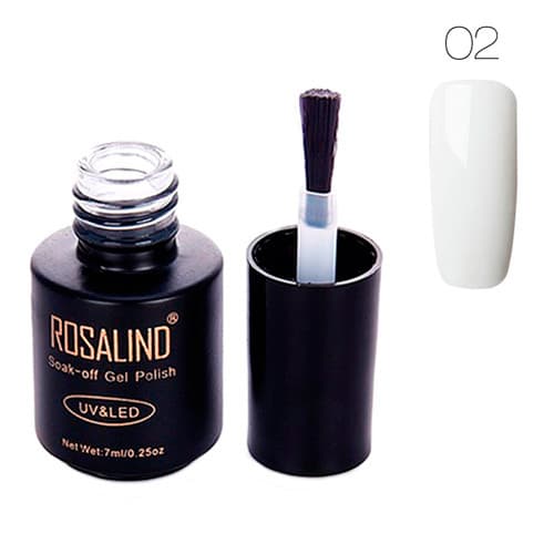 Гель-лак для нігтів манікюру Rosalind 7мл шелак для UV LED 02 White (312847)