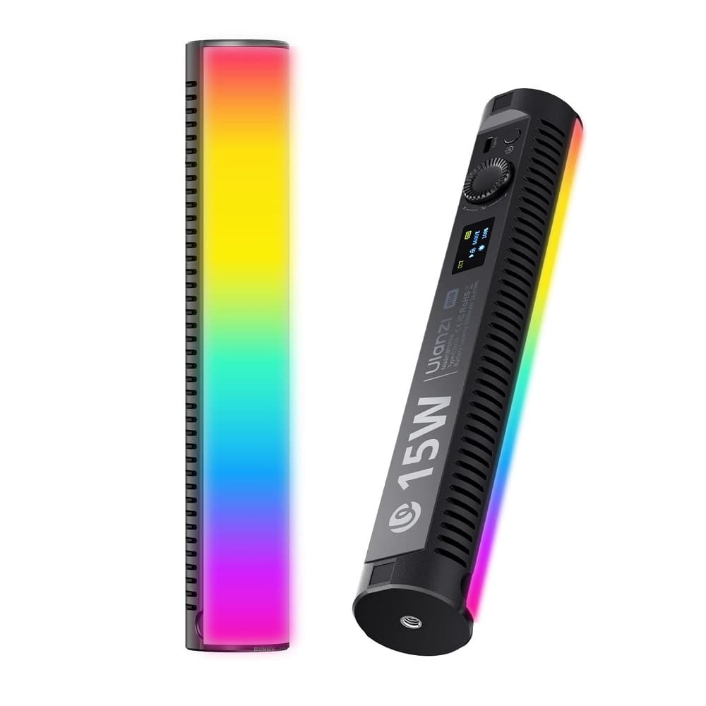 Бездротове студійне світло відеосвітло Ulanzi B15RGB 15W Tube Light 3300mAh 1/4 Black (L208)