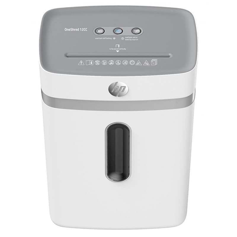 Знищувач документів шредер HP OneShred 12CC A4 80g х12 листів 4*35 23л White (2802)