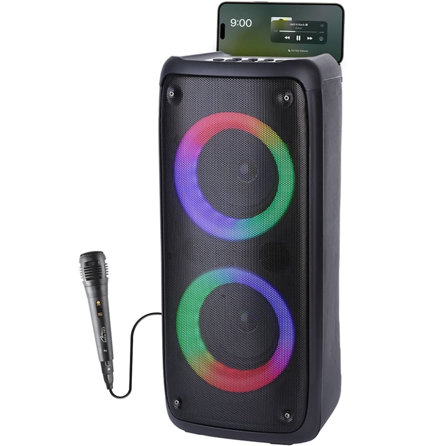 Бездротова портативна колонка з мікрофоном Media-Tech 40W 1.0 Bluetooth AUX microSD MP3 USB TWS караоке LED Black (MT3181)