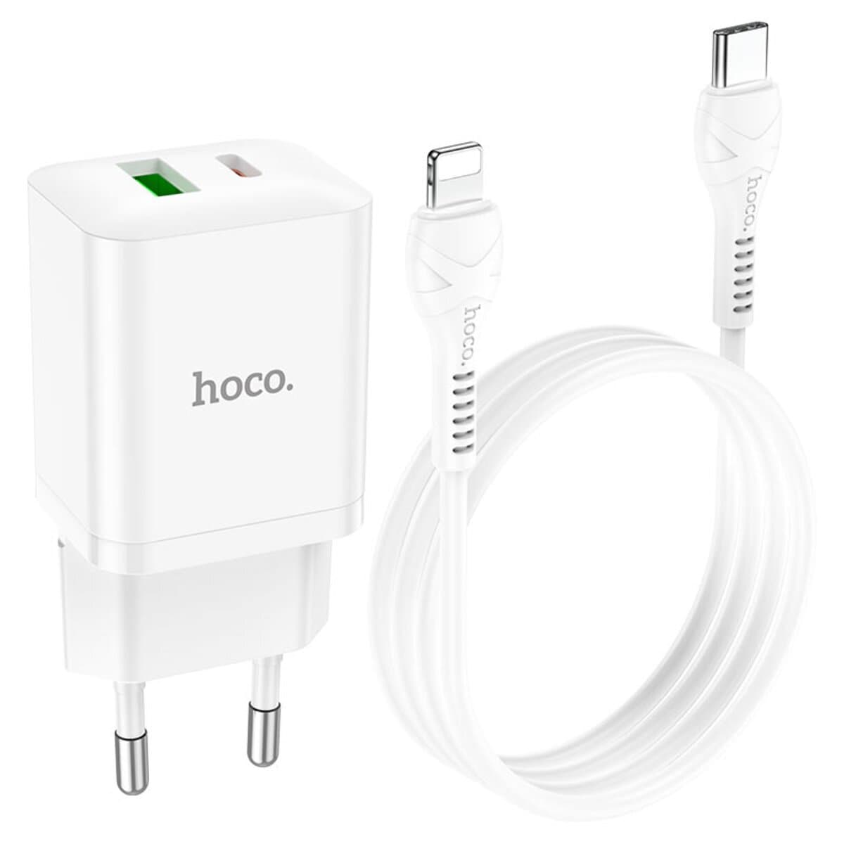 Зарядное устройство HOCO N28 Founder PD20W+QC3.0 Type-C to Lightning White