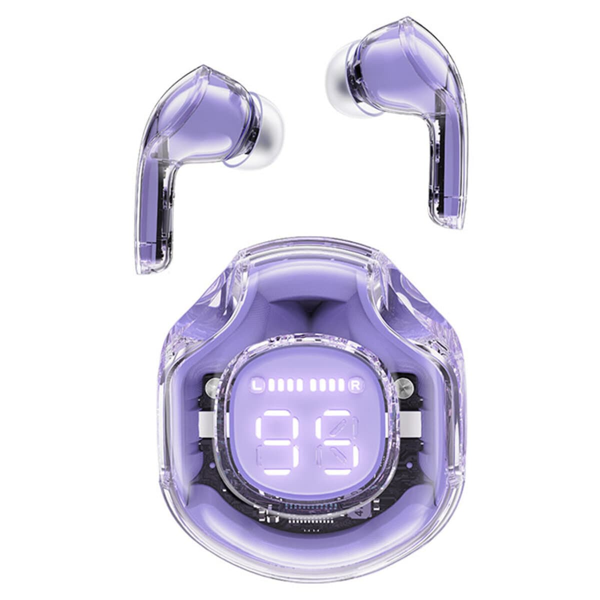 Бездротові навушники ACEFAST T8 Crystal color 2 BT5.3 earbuds 500mAh IPX4 Alfalfa Purple (AFT8AP)