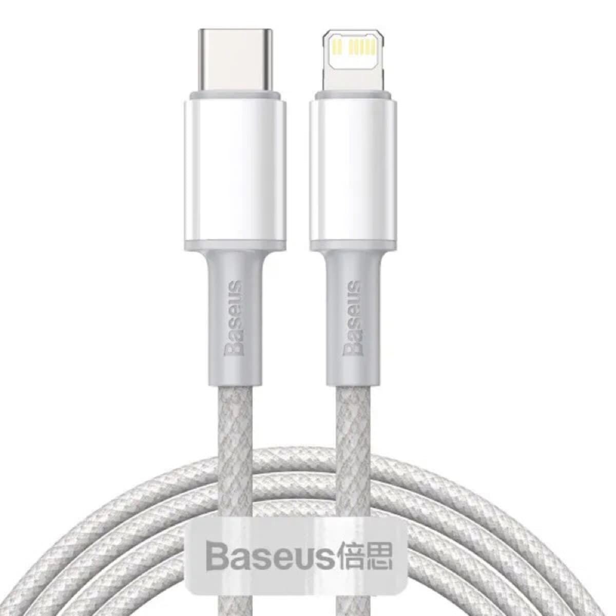 Кабель Baseus High Density Braided Fast Charging Data Cable Type-C to Lightning PD 20W 2m White (CATLGD-A02)