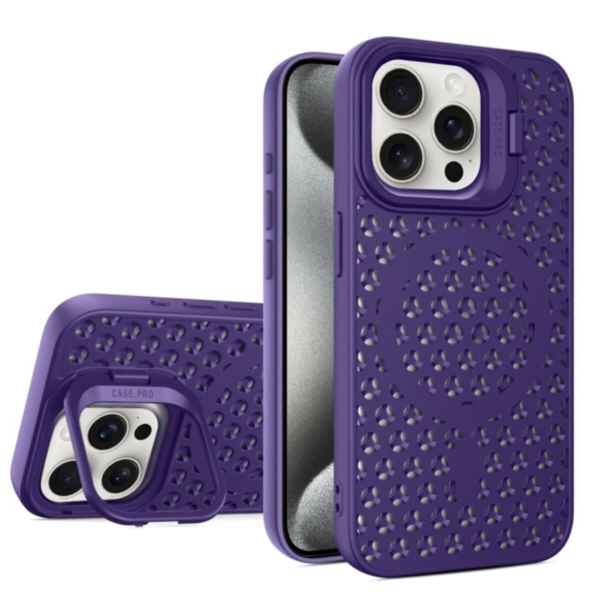 Защитный чехол-накладка Cosmic Grater Stand для Apple iPhone 15 Pro Max Purple (GRASTiP15PMPurple)