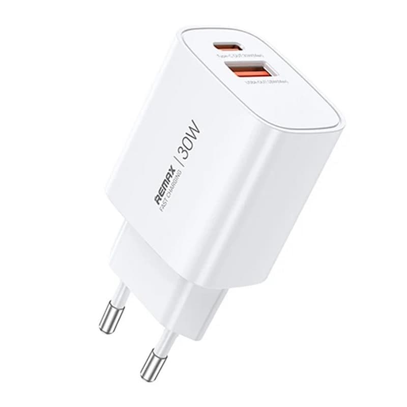 Зарядний пристрій REMAX U187-AC30W GaN Fast Charging Charger USB+Type-C EU White