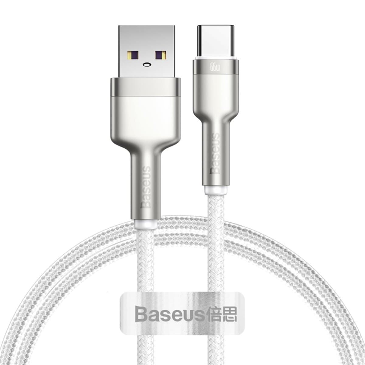 Кабель Baseus Cafule Series Metal Data Cable USB to Type-C 66W 1m White (CAKF000102)
