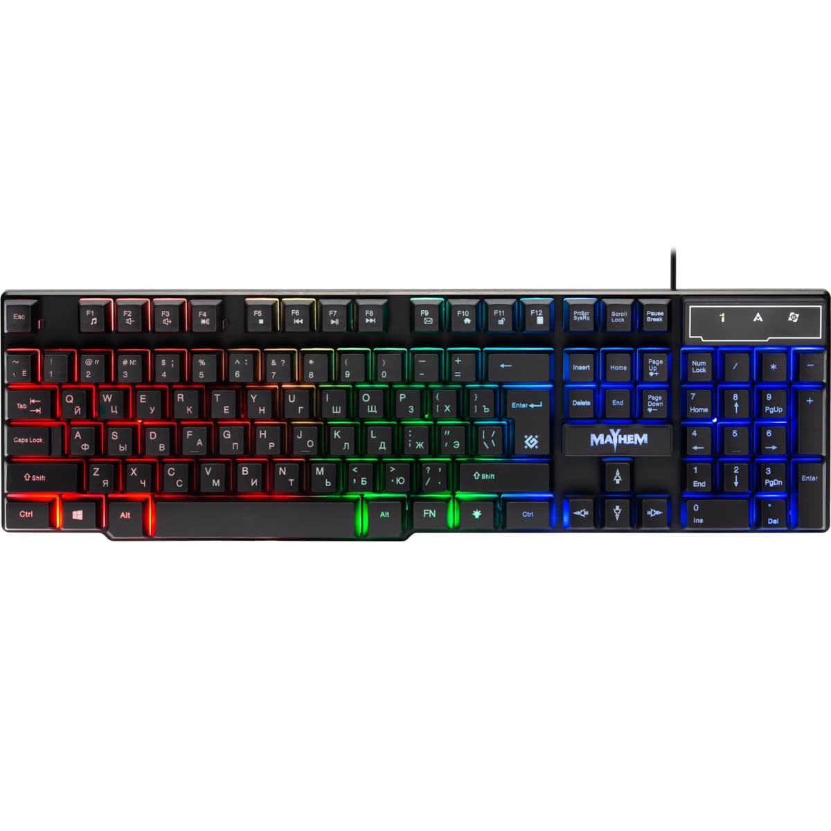 Дротова клавіатура Defender Mayhem GK-360DL RGB 19 Anti-Ghost Black (45362)
