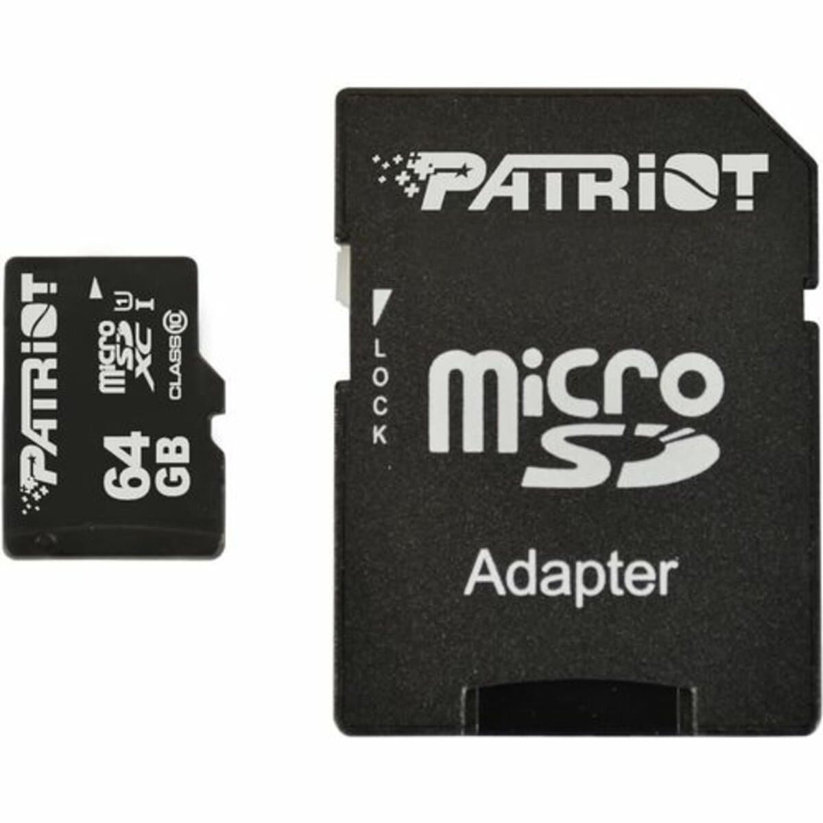 Карта памяти Patriot LX Series microSDXC UHS-1 64Gb class 10 adapter SD (PSF64GMCSDXC10)