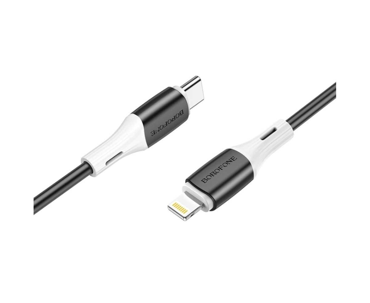Кабель BOROFONE BX79 Type-C to Lightning 3A 20W 1m silicone connectors Black