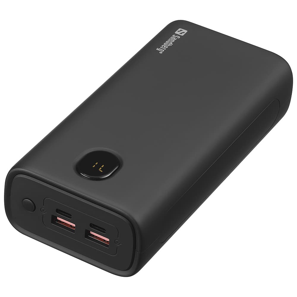 Powerbank повербанк УМБ Sandberg PD 20W QC3.0 30000 mAh UPS mode 2хUSB Type-C OUT фонарик Black (420-68)