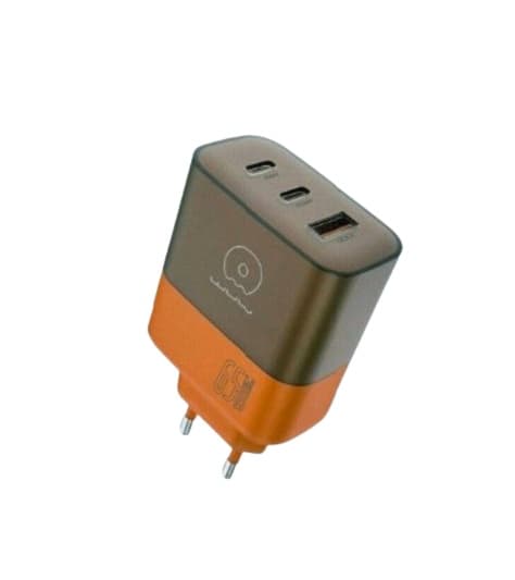 Зарядний пристрій WUW C215 65W Charger 2xType-C 1xUSB Brown-Orange (C215BO)