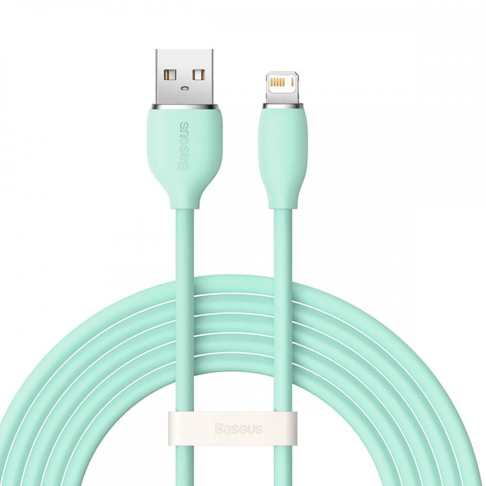 Кабель Baseus CAGD000106 USB2.0 AM - Lightning M 2м 2.4A Jelly Liquid Silica Gel Green